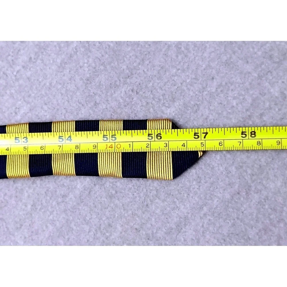 VTG‎ Brooks Brothers Silk Repp Tie Mens One Size Navy Gold Stripe Classic Preppy